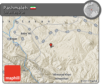 Shaded Relief Map of Pashmaleh
