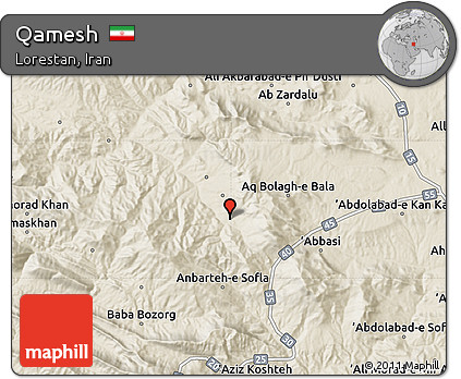 Shaded Relief Map of Qamesh