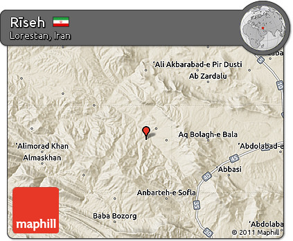Shaded Relief Map of Rīseh