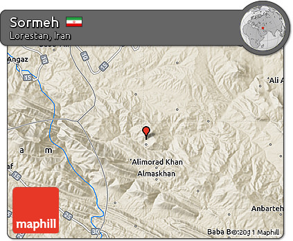 Shaded Relief Map of Sormeh