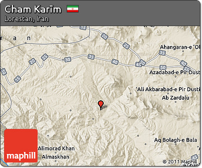Shaded Relief Map of Cham Karīm