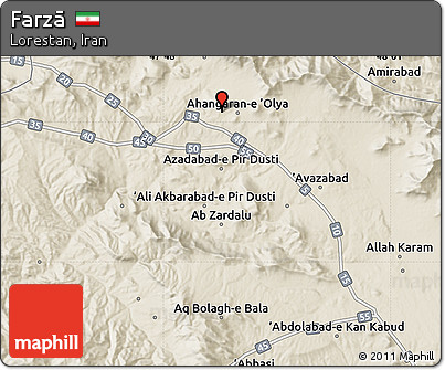 Shaded Relief Map of Farzā