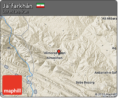 Shaded Relief Map of Ja`farkhān