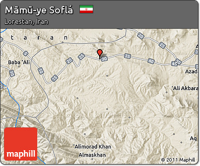 Shaded Relief Map of Māmū-ye Soflá