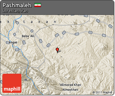 Shaded Relief Map of Pashmaleh