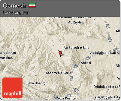 Shaded Relief Map of Qamesh