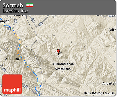 Shaded Relief Map of Sormeh
