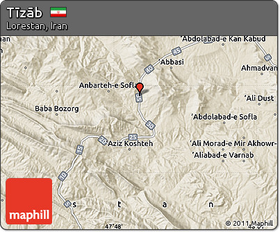 Shaded Relief Map of Tīzāb