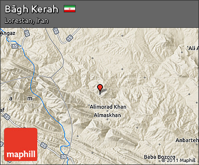 Shaded Relief Map of Bāgh Kerah