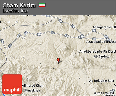 Shaded Relief Map of Cham Karīm