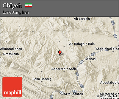 Shaded Relief Map of Chīyeh