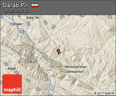 Shaded Relief Map of Dārāb Pīr