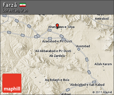 Shaded Relief Map of Farzā