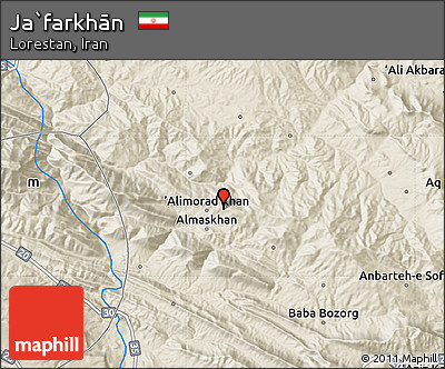 Shaded Relief Map of Ja`farkhān