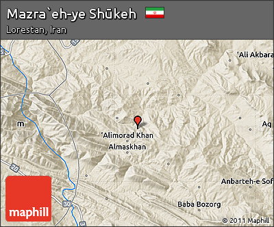 Shaded Relief Map of Mazra`eh-ye Shūkeh