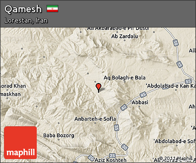 Shaded Relief Map of Qamesh