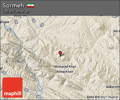 Shaded Relief Map of Sormeh