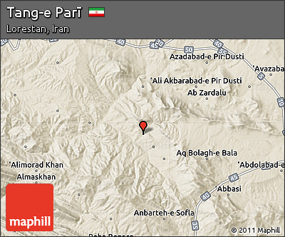 Shaded Relief Map of Tang-e Parī