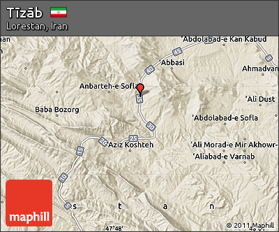Shaded Relief Map of Tīzāb