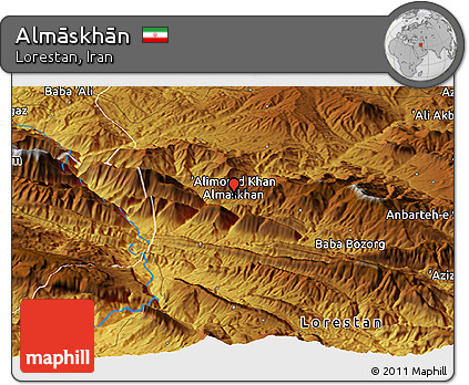 Physical Panoramic Map of Almāskhān