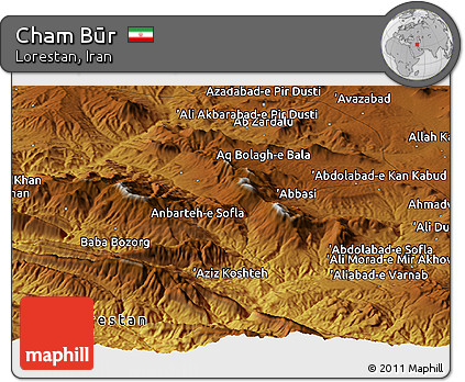 Physical Panoramic Map of Cham Būr
