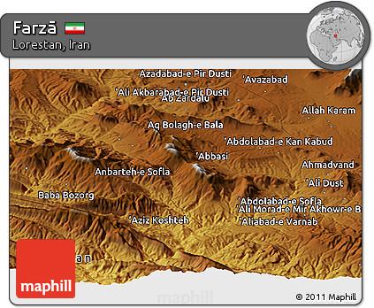 Physical Panoramic Map of Farzā