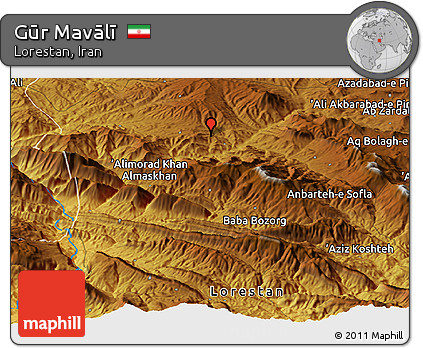 Physical Panoramic Map of Gūr Mavālī