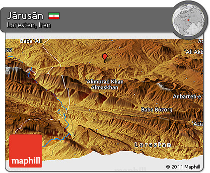 Physical Panoramic Map of Jārusān