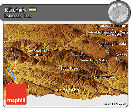 Physical Panoramic Map of Kūsheh