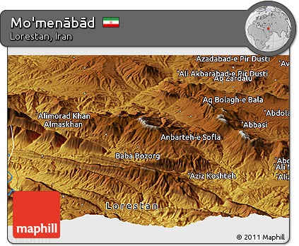 Physical Panoramic Map of Mo'menābād