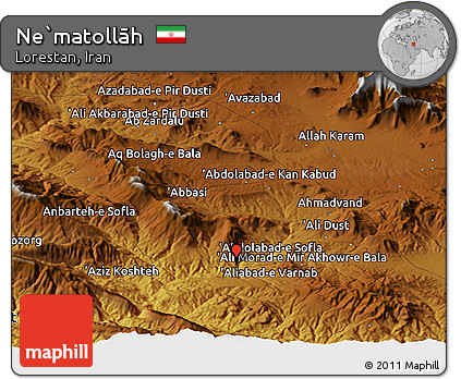 Physical Panoramic Map of Ne`matollāh