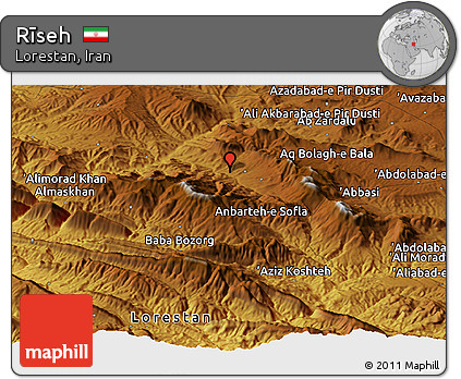Physical Panoramic Map of Rīseh