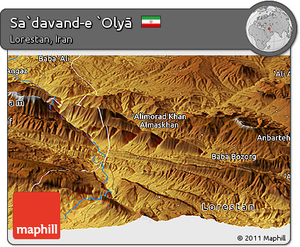 Physical Panoramic Map of Sa`davand-e `Olyā