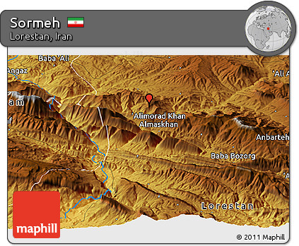 Physical Panoramic Map of Sormeh