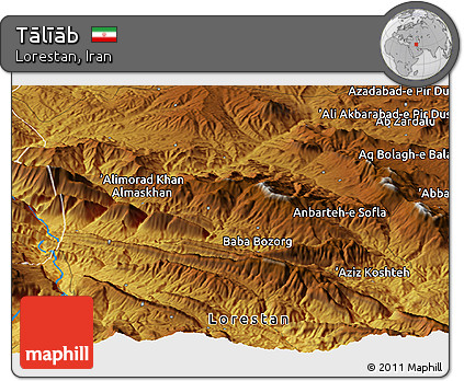 Physical Panoramic Map of Tālīāb