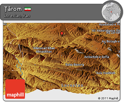 Physical Panoramic Map of Ţārom