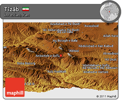 Physical Panoramic Map of Tīzāb