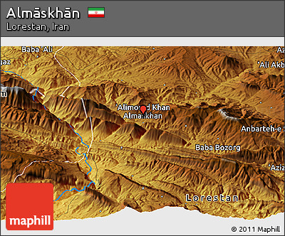 Physical Panoramic Map of Almāskhān