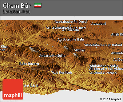 Physical Panoramic Map of Cham Būr