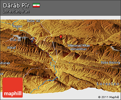 Physical Panoramic Map of Dārāb Pīr