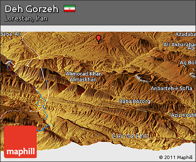 Physical Panoramic Map of Deh Gorzeh