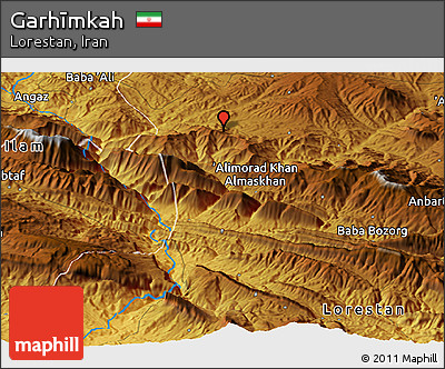 Physical Panoramic Map of Garhīmkah