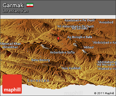Physical Panoramic Map of Garmak