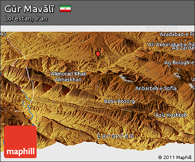 Physical Panoramic Map of Gūr Mavālī