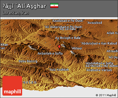 Physical Panoramic Map of Ḩājjī `Alī Aşghar