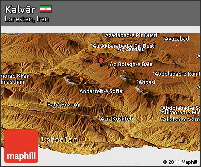 Physical Panoramic Map of Kalvār