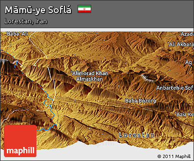 Physical Panoramic Map of Māmū-ye Soflá