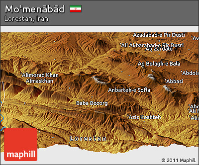 Physical Panoramic Map of Mo'menābād