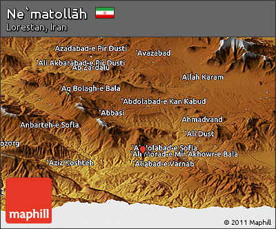 Physical Panoramic Map of Ne`matollāh