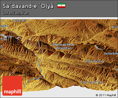 Physical Panoramic Map of Sa`davand-e `Olyā
